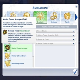 Master Flower Arranger Aspiration By KiaraSims4Mods | Chinese Translation