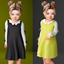Children’s dress with a collar and bows logo