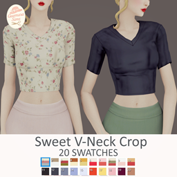 Sweet V-Neck Crop - The Sims 4 Create a Sim - CurseForge