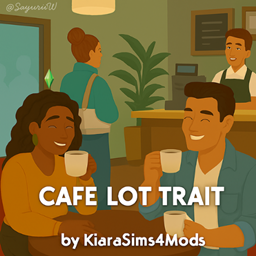 Cafe Lot Trait by KiaraSims4Mods -Tradução PTBR