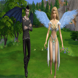 SpinningPlumbobs Animated Wings: Angel & Demon Set / translation spanish by Monisims logo