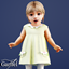 Infant - Pastel dress with scalloped collar and flower pockets logo