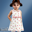 Toddler - Cherry print dress with dotted bows logo