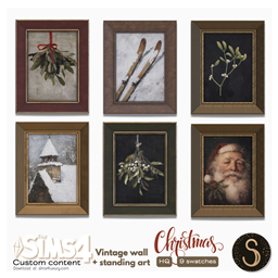 Sims4Luxury - Christmas - Vintage wall & standing arts logo