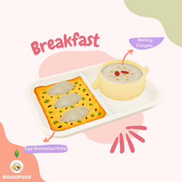 Egg-Blanketed Potstickers × Meiling Congee _Custom Food Recipe logo