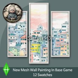 HQ Watercolor City Triptych #1 Sellable Extra B Samtuse963