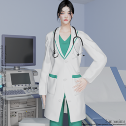 Doctor's gown (AF) + stethoscope logo