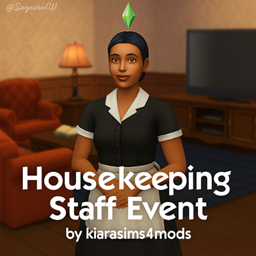 Housekeeping Staff Event by kiarasims4mods - Tradução PTBR