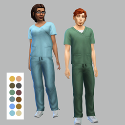 Medical Scrubs Set  [Masculine & Feminine] | "Get Famous Required" logo