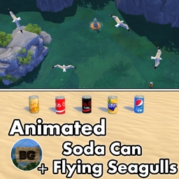 Animated Soda Can + Seagulls ~ Bird ~ Animal ~ Seagull ~ Pet logo