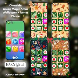Override Green Magic Xmas Wallpaper + Icones Phone