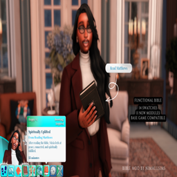 Functional Bible Mod por Nimalu Sims  /  Translated to Spanish by dokimtz logo