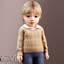 Infant - Cable knit sweater with soft collared top logo