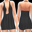 VelvetySims' Aubree Crepe And Mesh Mini Dress logo