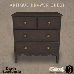 Sims4Luxury - Dark Academia - Antique drawer chest logo