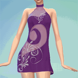 VelvetySims' Enchanted Swirl Halter Mini Dress project image