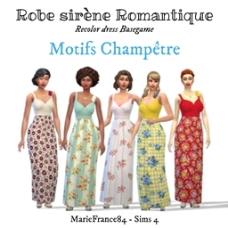 Robe Sirène Romantic//Look rural//Recolor dress basegame