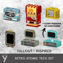 Fallout-inspired Retro Atomic Tech logo