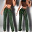 LEATHER TROUSERS WITH ASYMMETRIC BELT logo