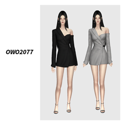 OWO2077 - One Shoulder Blazer Mini Dress logo