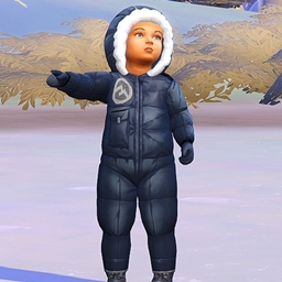 Toddler ski suit logo