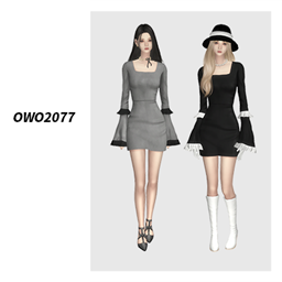 OWO2077 - Elegant Edging Mini Dress logo