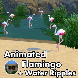 Animated Flamingo + Water Ripples ~ Bird ~ Animal ~ Pet logo
