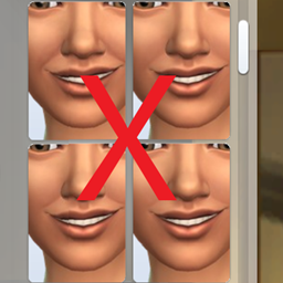Base game Mouth crease CAS hider logo