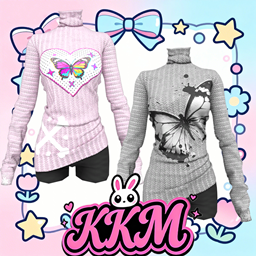 [KKM]sweater C12_turtleneck/rollneck logo