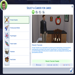 Private Teacher Career By KiaraSims4Mods | Chinese Translation