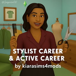 Stylist Career & Stylist Active Career by kiarasims4mods - Tradução PTBR