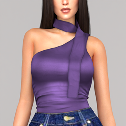 One-Shoulder Top With Scarf Jeans Collection project image