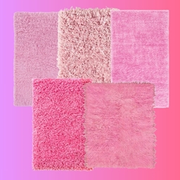 Plush Pink Fluffy Rugs - 5 Swatches logo
