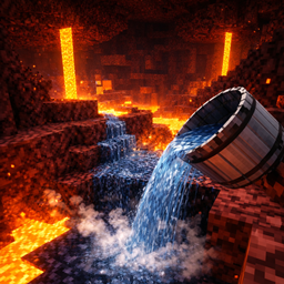 Water Bucket Works in the Nether logo