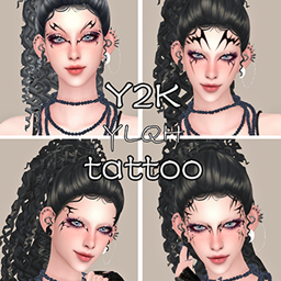 【YLQH】 Tattoo 2_Y2K Face Tattoo logo