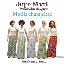 Maxi Skirt// Look rural//Recolor skirt basegame logo