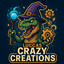 Luccas's Crazy Creations V1 featuring dinos magic and dungeons logo