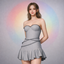 🤍 Lace-Trim Bustier Mini Dress ✨🌙 logo