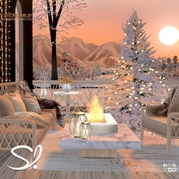 Glacial Gazebo Living Area Wood  -Room🤍