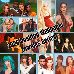 Monthly Desktop Wallpaper 2026 - Townies Series project image