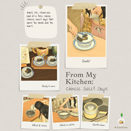 XiaoFuuu Black Sesame Milk Custard_Custom Food Recipe / translation spanish by Monisims