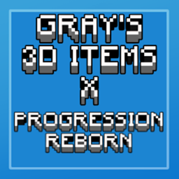Gray's 3D items x Progression Reborn logo