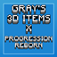 Gray's 3D items x Progression Reborn logo