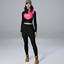 Heart Jogger Set Black with Pink Heart logo