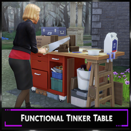 Cluttered Tinkerer's Woodworking Table By SrslySims | Chinese Translation