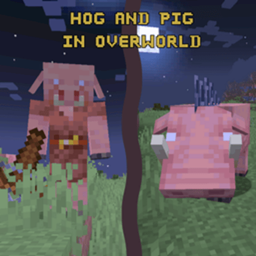 Hog and Pig in Overworld (Hoglin and Piglin in Overworld) logo