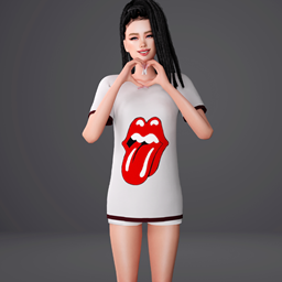 Printed T-shirt and shorts logo