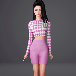 Knitted shorts and a bright pullover logo