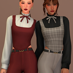 Meet Me in Paris Collection - Corset Shirt with Ribbon logo