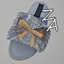 Plush bow slippers  logo